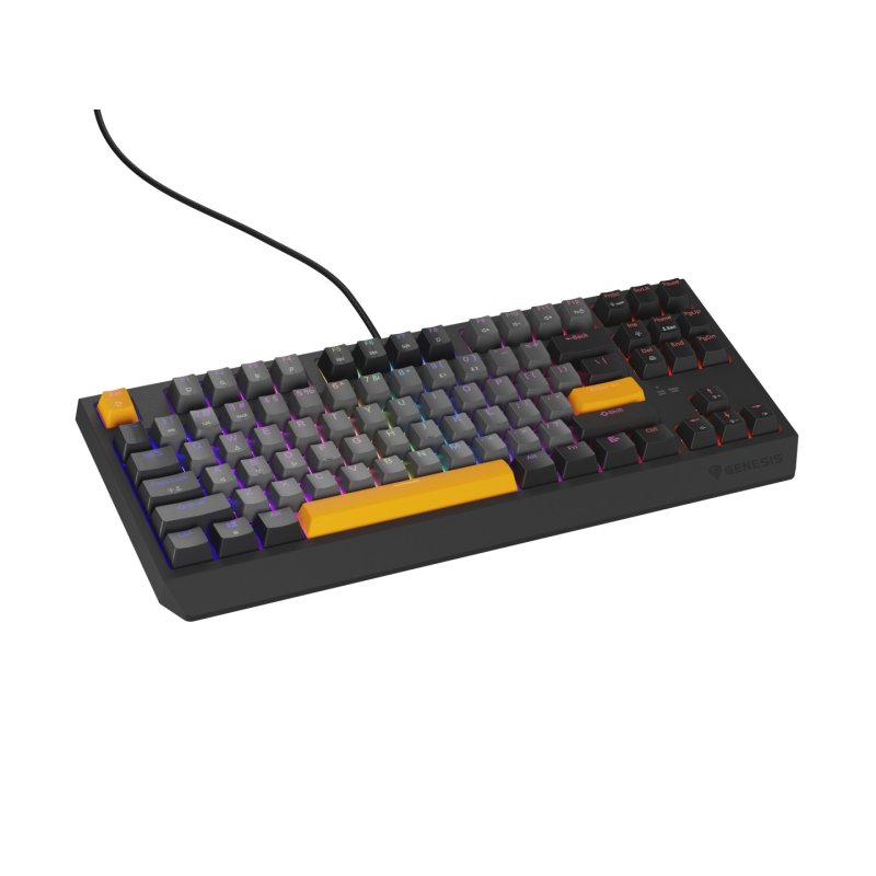 GENESIS Thor 230 TKL clavier Jouer USB RF Wireless Bluetooth QWERTY Noir, Gris, Orange