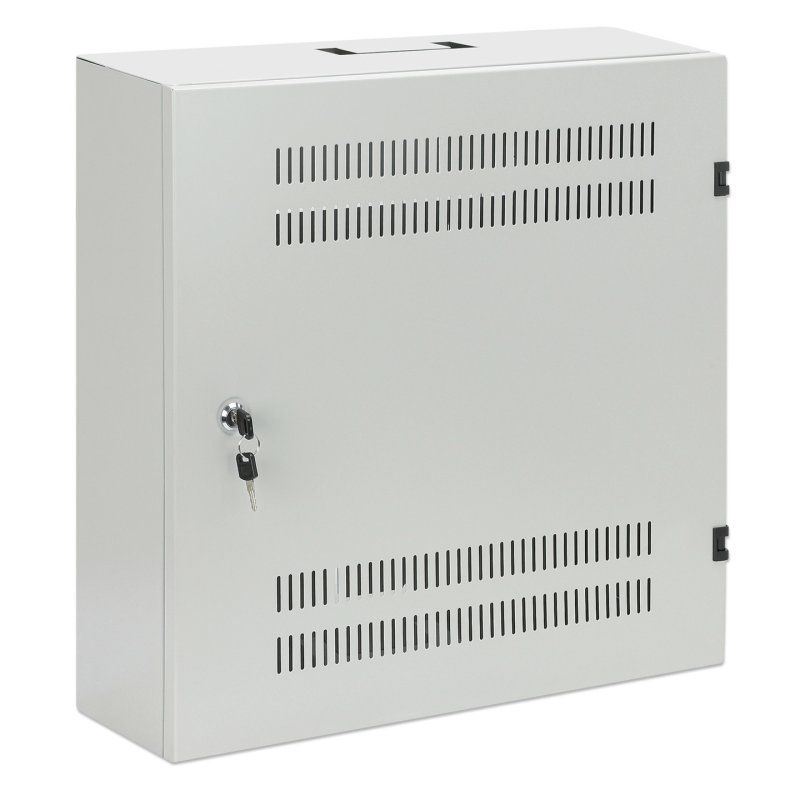 Intellinet Low-Profile 19" Wall Mount Cabinet with 4U Horizontal and 2U Vertical Rails Slim, Space-saving Enclosure
