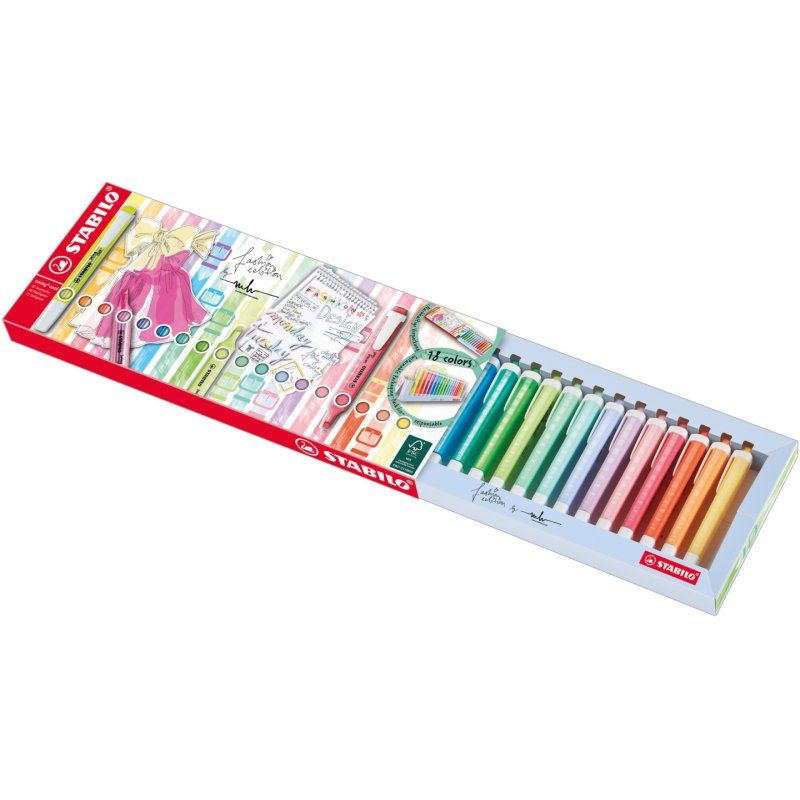 STABILO swing cool Deskset permanent marker Blue, Green, Orange, Pastel, Pink, Red, Yellow 18 pc(s)
