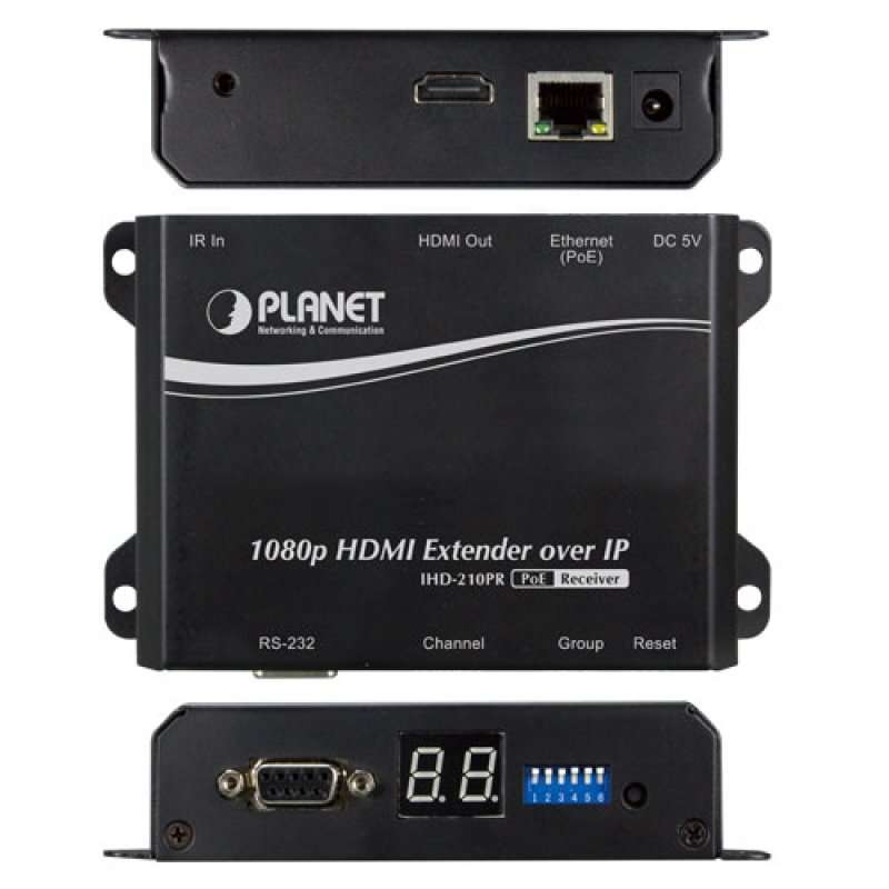 PLANET IHD-210PR extension audio/video Récepteur AV Noir