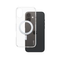 PanzerGlass CARE by Feature Case Transparent w. Silver Kickstand & MagSafe iPhone 16 Plus