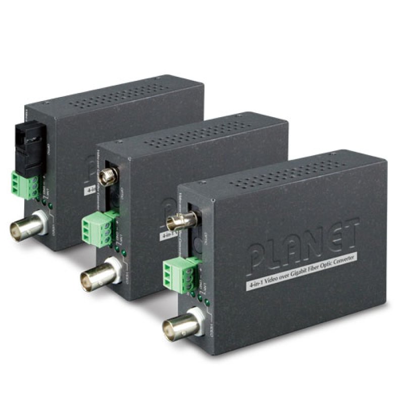 PLANET VF-101G-KIT convertisseur de support réseau Noir