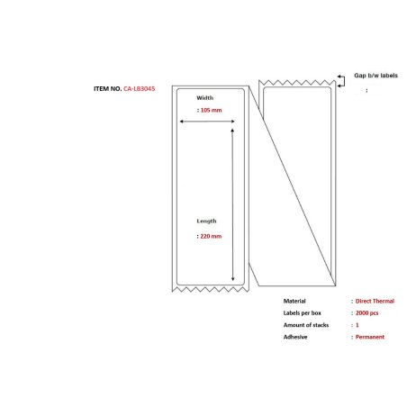 Label 105x220, Core Fanfold