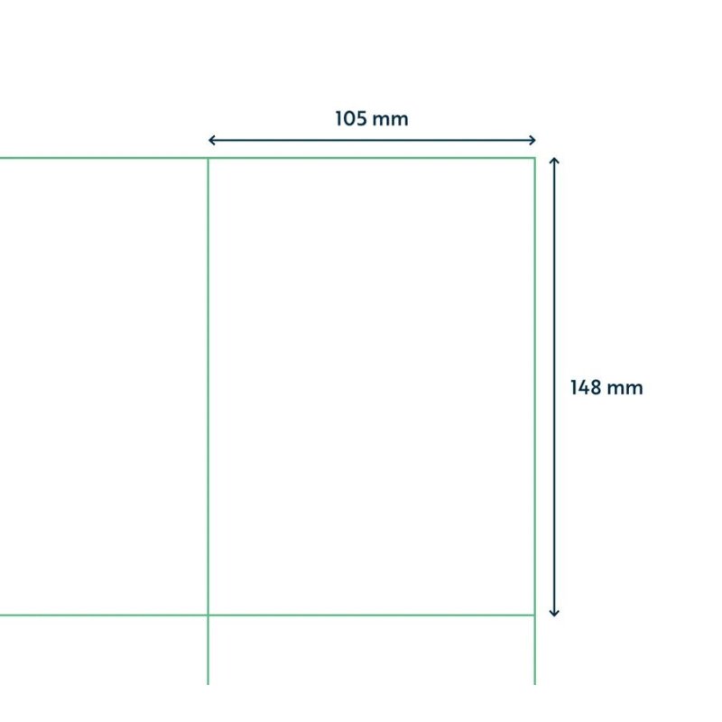 A4 label 105x148 mm. 4 labels