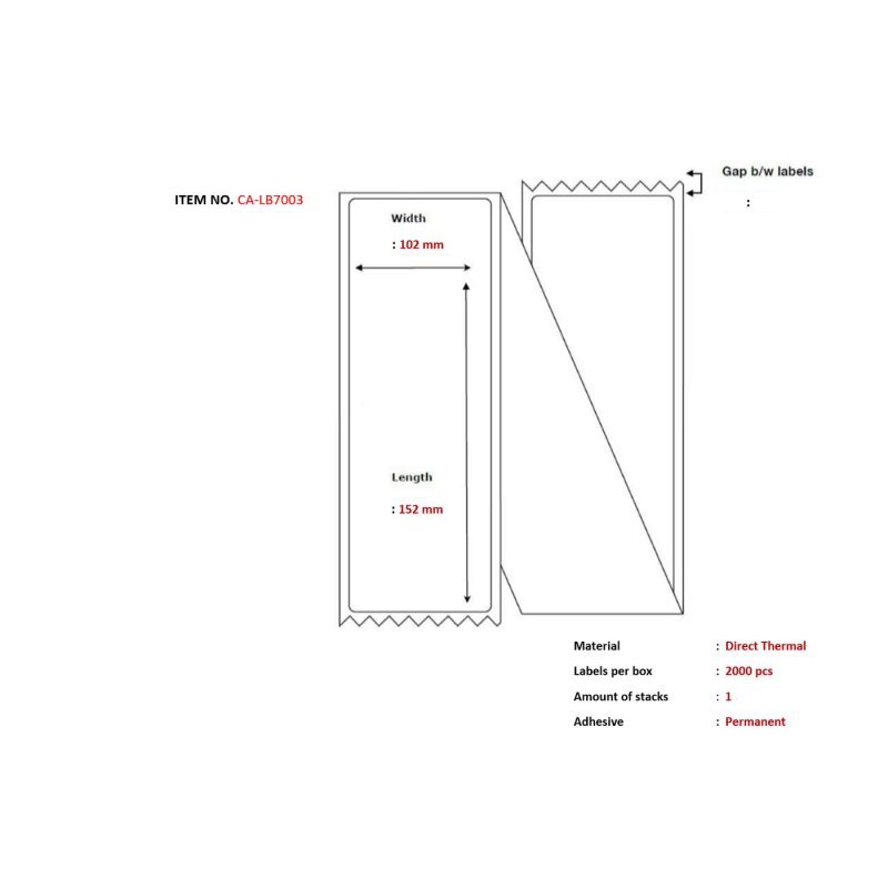Capture CA-LB7003 printer label