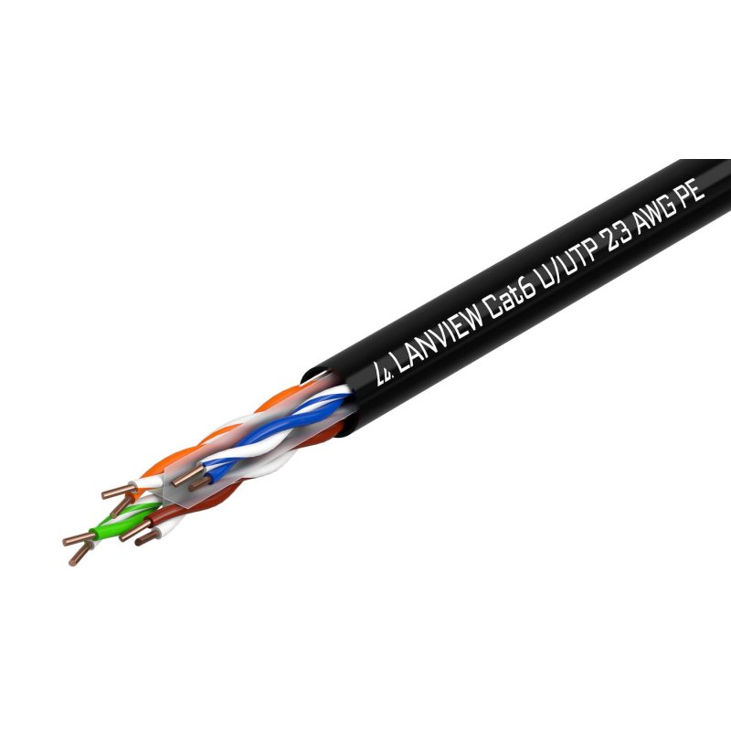 Lanview LVN122151 networking cable Black 305 m Cat6 U/UTP (UTP)