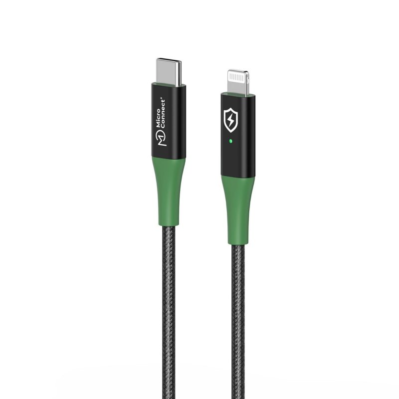 Microconnect MC-SMART USB C-L-2 câble Lightning 2 m Noir, Vert