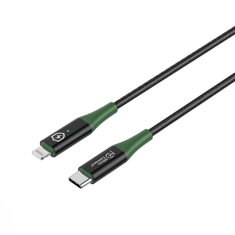 Microconnect MC-SMART USB C-L-2 lightning cable 2 m Black, Green