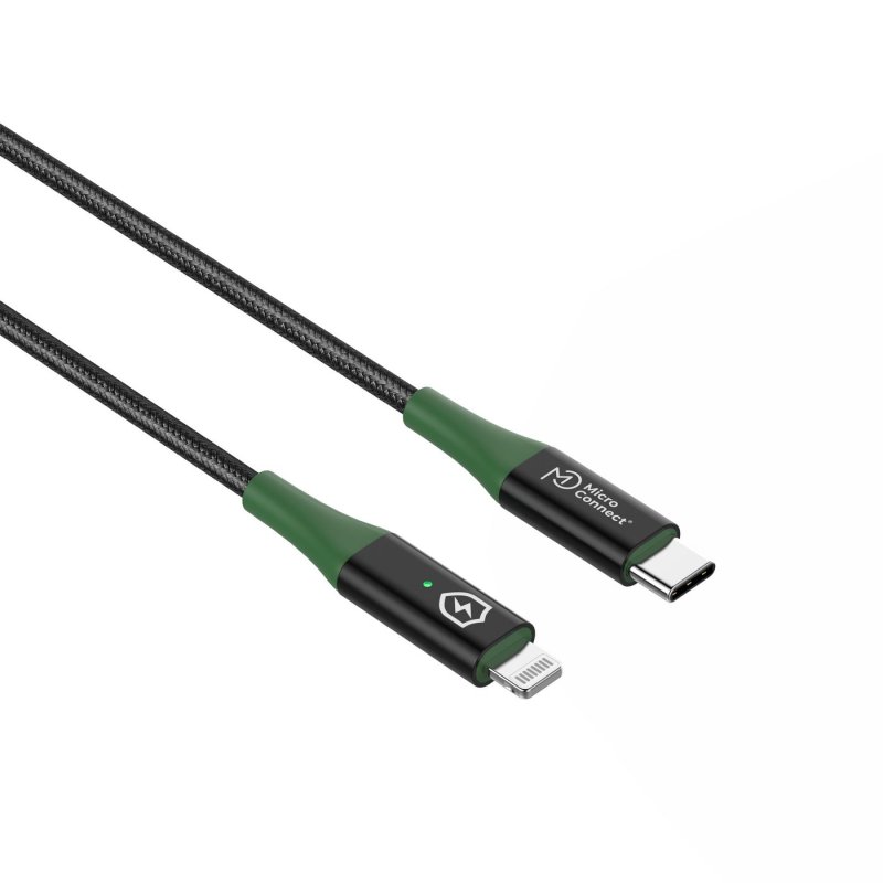 Microconnect MC-SMART USB C-L-2 lightning cable 2 m Black, Green