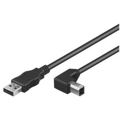 Microconnect USBAB05ANGLED USB cable USB 2.0 0.5 m USB A USB B Black
