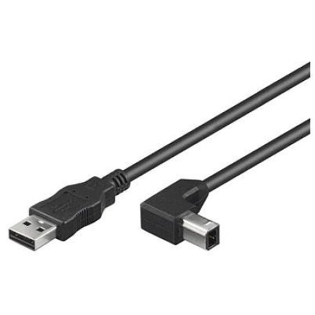 Microconnect USBAB05ANGLED USB cable USB 2.0 0.5 m USB A USB B Black