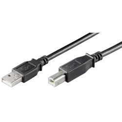 USB2.0 A-B 0,3M, M-M BLACK