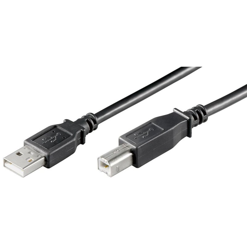 USB2.0 A-B 0,3M, M-M BLACK
