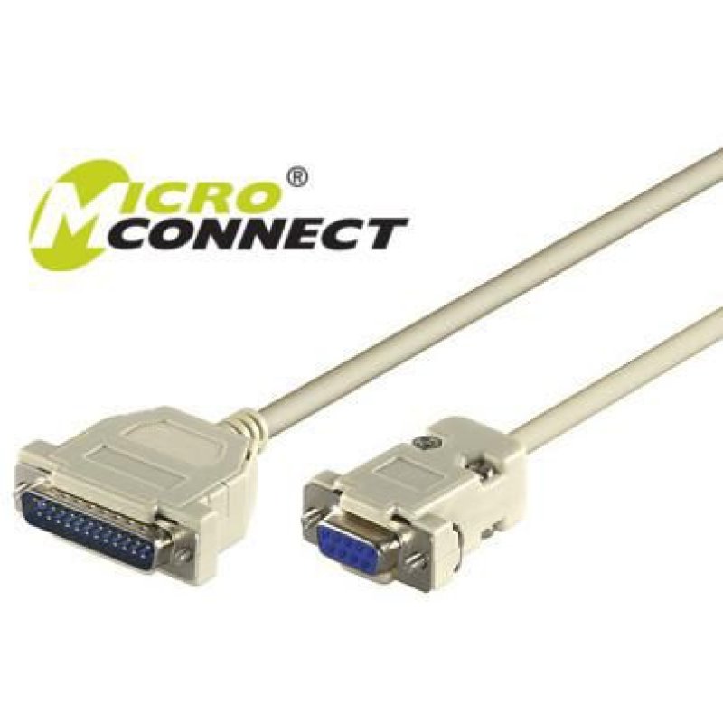 Microconnect IBM029 serial cable Grey 3 m DB-9 DB-25