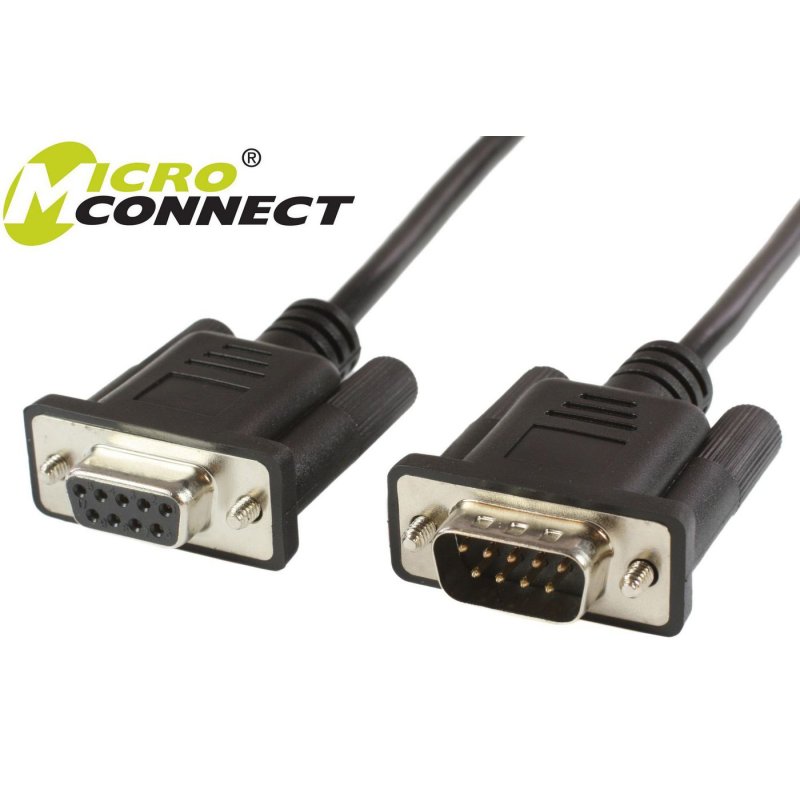 Microconnect SCSEHN3B serial cable Black 3 m DB9 M DB9 F