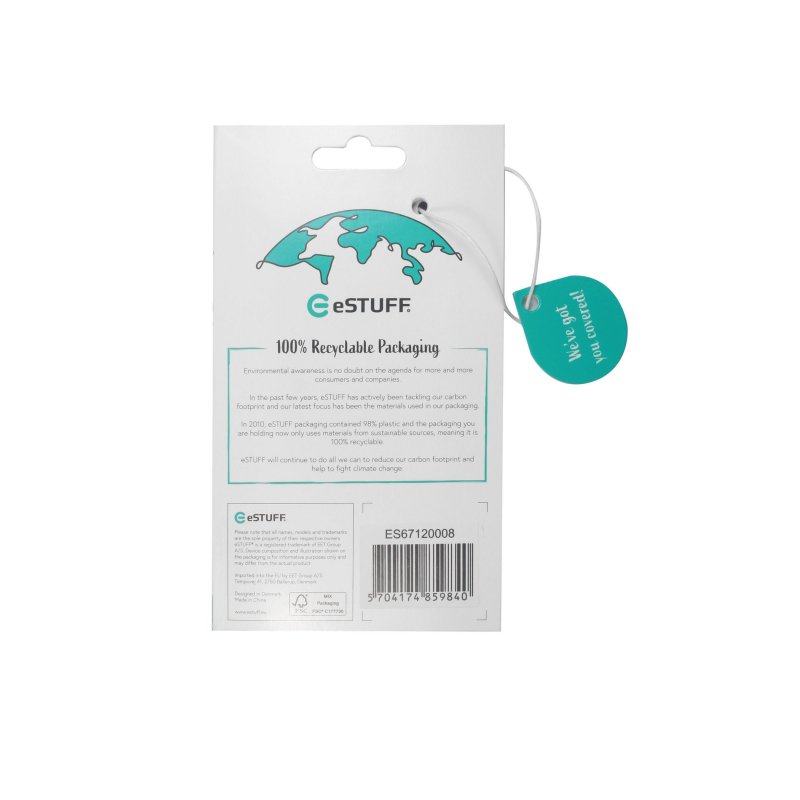 eSTUFF ES67120008 mobile phone case 17 cm (6.7") Cover Black