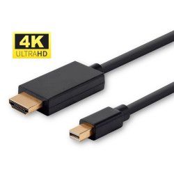 Microconnect MDPHDMI2B-4K video cable adapter 2 m Mini DisplayPort HDMI Type A (Standard) Black