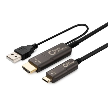 Microconnect USB3.1CHDMI15OP câble vidéo et adaptateur 15 m USB Type-C HDMI Noir