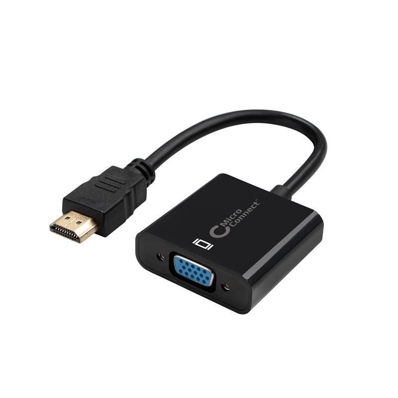 Microconnect HDMVGA2B câble vidéo et adaptateur 0,15 m VGA (D-Sub) HDMI Type A (Standard) Noir