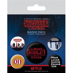 STRANGER THINGS - Pack 5 Badges - Upside Down