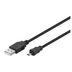 Microconnect USBAMB82 USB cable USB 2.0 1.8 m USB A Mini-USB B Black