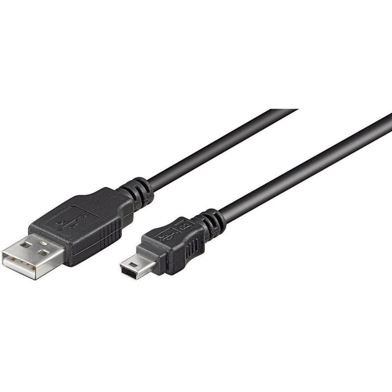 Microconnect USBAMB510 USB cable USB 2.0 10 m USB A Mini-USB B Black