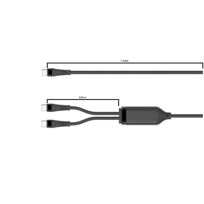 Microconnect MC-2XUSBC-100W USB cable USB 2.0 1.55 m USB C Black