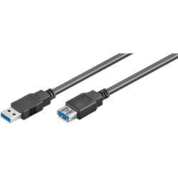 Microconnect USB3.0AAF05B câble USB USB 3.2 Gen 1 (3.1 Gen 1) 0,5 m USB A Noir