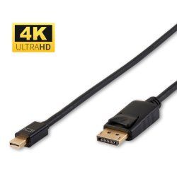 Microconnect DP-MMG-100MB câble DisplayPort 1 m Mini DisplayPort Noir