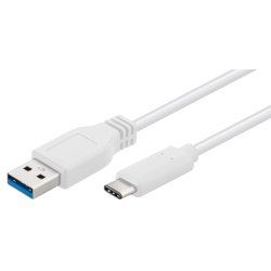 Microconnect USB3.1CA1W câble USB USB 3.2 Gen 1 (3.1 Gen 1) 1 m USB A USB C Blanc