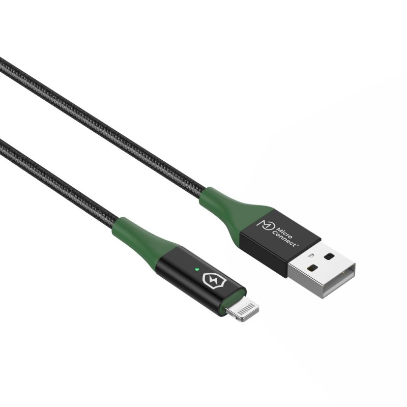 Microconnect MC-SMART USB A-L-2 lightning cable 2 m Black, Green