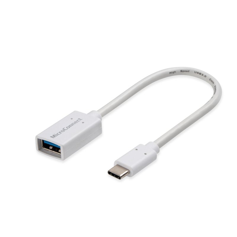 Microconnect USB3.1CAF02W câble USB USB 3.2 Gen 1 (3.1 Gen 1) 0,2 m USB C USB A Blanc