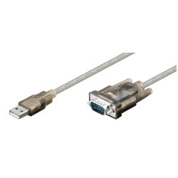 Microconnect 68875 serial cable Transparent 1.5 m USB Type-A VGA (D-Sub)