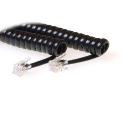 ACT Coiled phonehorn cable 1,5 m Noir