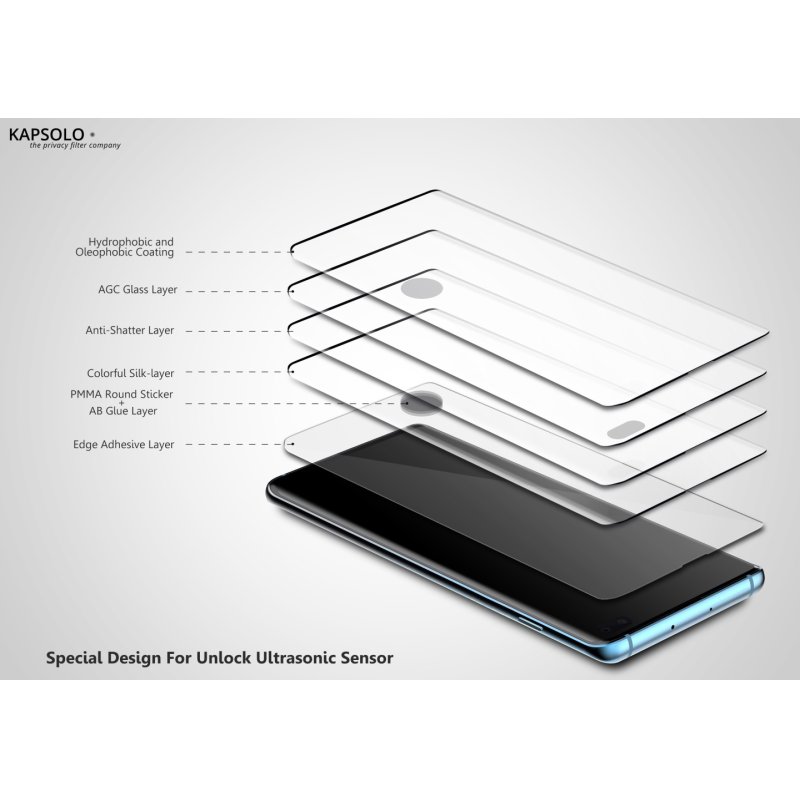 KAPSOLO Tempered GLASS Screen Protection, curved, Ultimate, Microbial Samsung Galaxy S20 Plus