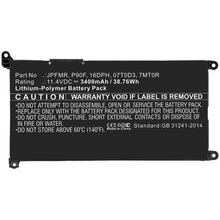 Laptop Battery for Dell 41Wh