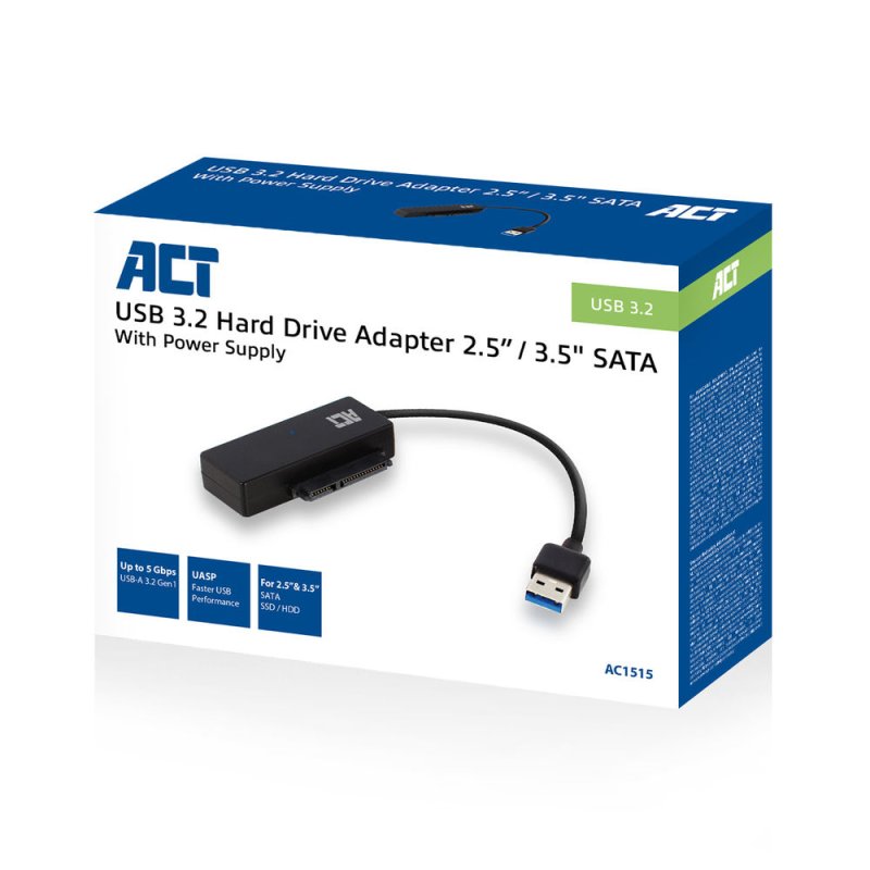 Connect a 2.5/3.5 SATA HDD or