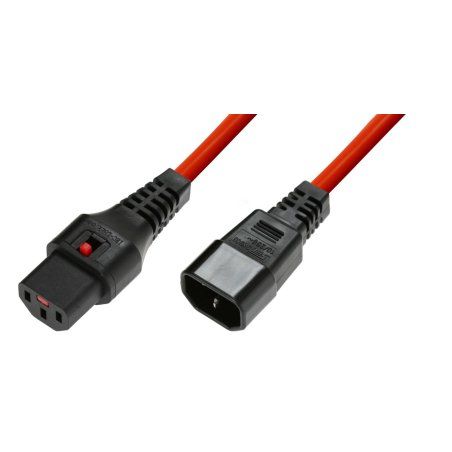 Microconnect MC-C13C14LOCK-2M câble électrique Rouge Coupleur C13 Coupleur C14