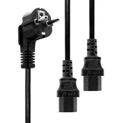 Microconnect PE011318 câble électrique Noir 1,8 m Prise d'alimentation type F Coupleur 2 x C13