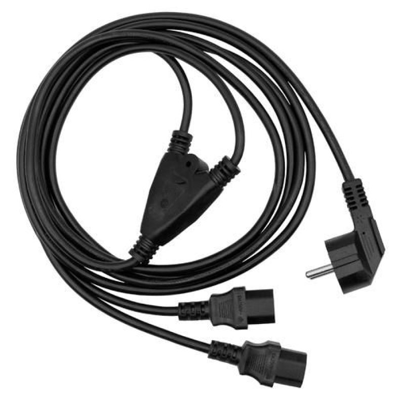 Microconnect PE011318 câble électrique Noir 1,8 m Prise d'alimentation type F Coupleur 2 x C13