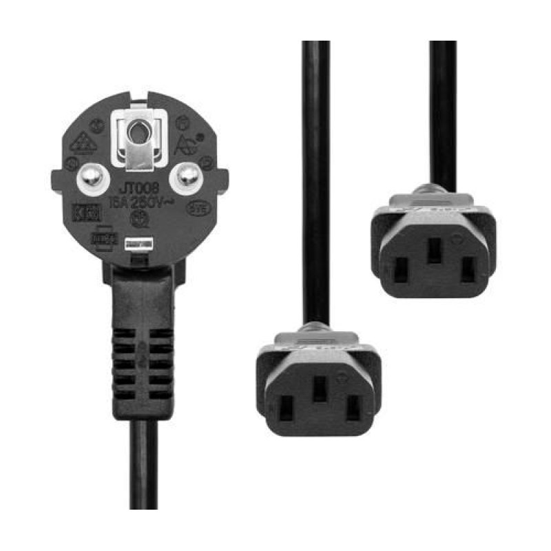 Power Y-Cord 3m IEC320, Black