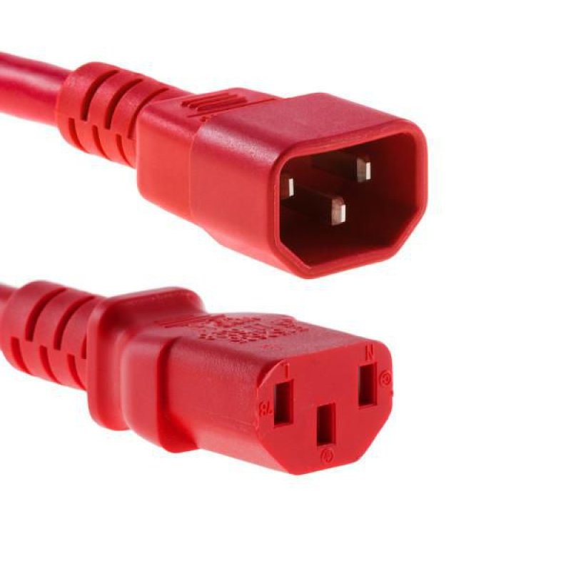 Power Cord C13 - C14 3m Red