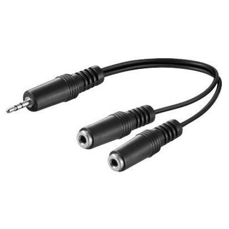 Microconnect AUDLL02 câble audio 0,2 m 3,5mm 2 x 3.5mm Noir