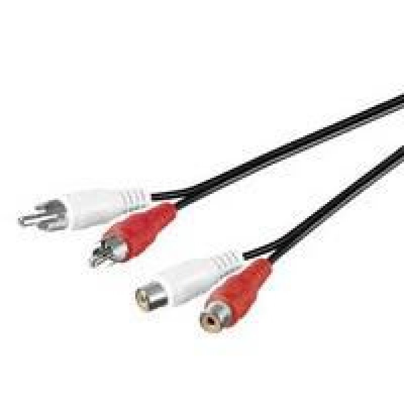 Microconnect AUDCH5 câble audio 5 m 2 x RCA Noir