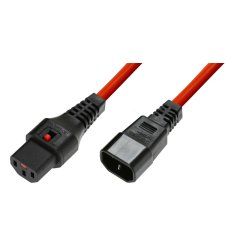 Microconnect MC-C13C14LOCK-1M power cable Red C13 coupler C14 coupler