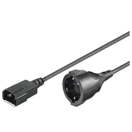 Microconnect PE130150 power cable Black 1.5 m C14 coupler