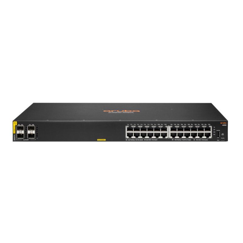 HPE Aruba Networking Aruba 6000 24G Class4 PoE 4SFP 370W Géré L3 Gigabit Ethernet (10/100/1000) Connexion Ethernet,