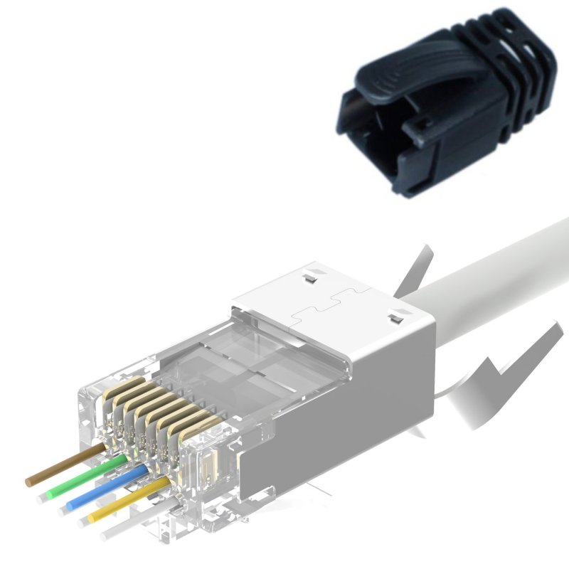 RJ45 STP plug Cat6A/Cat7 for