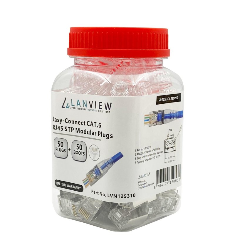 Lanview LVN125310 connecteur de fils RJ45 Transparent