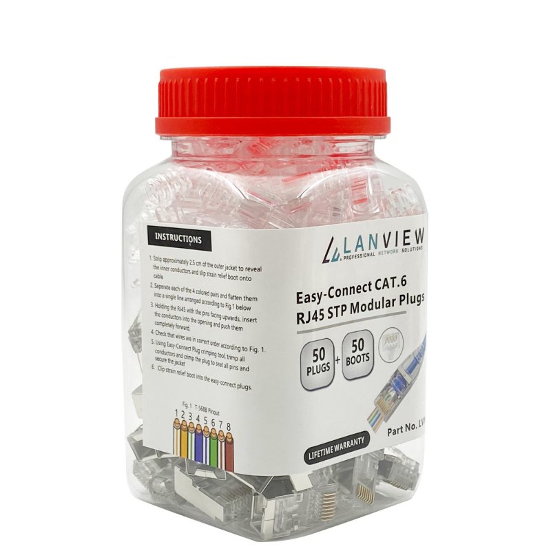 Lanview LVN125310 connecteur de fils RJ45 Transparent